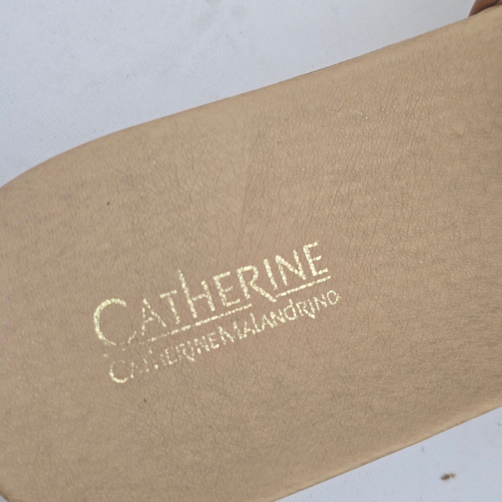 Catherine Catherine Malandrino Brown Quilted Studded Slide Sandals Womens 9 - Picture 4 of 8
